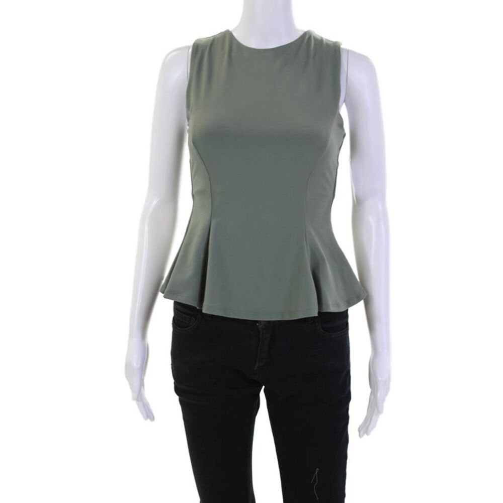 Susana Monaco Womens Crew Neck Sleeveless Active Tank Top Green Size XS